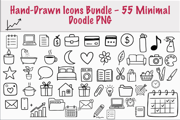 Hand-Drawn Icons Bundle –Transparent PNG