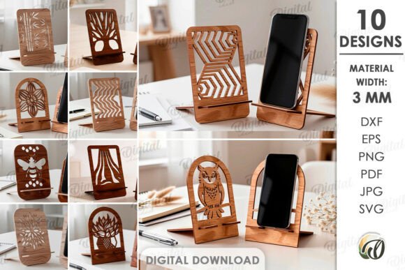 Phone Holders Bundle Laser Cut Laserschneiden Von Digital Idea
