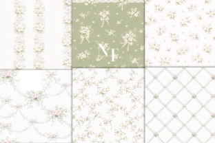 Sage Green Floral Digital Paper Graphic by Nam Tiwa · Creative Fabrica