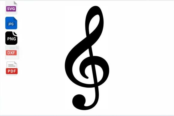 Treble Clef SVG Music Symbol Instant Grafika Rękodzieła Przez mhrana730
