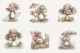 Whimsical Summer Yellow Ducks Clipart Graphic by Dreamshop · Creative ...