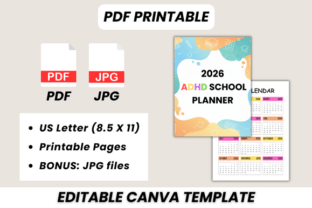 2026 ADHD School Planner Canva Template Graphic by DIGITAL PRINT BOX ...
