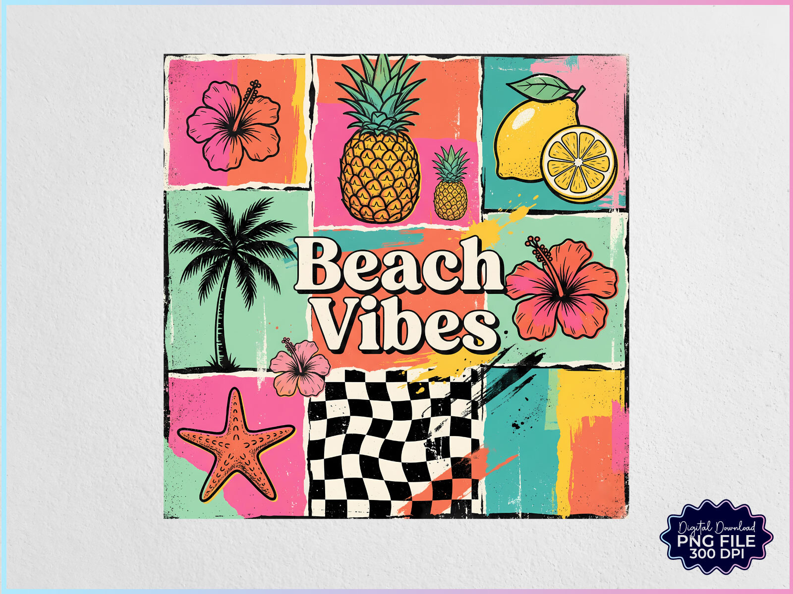 Beach Vibes Retro Summer PNG Graphic by Creative Community · Creative ...