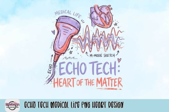 Echo Tech Medical Life PNG Heart Design Graphic by BbowDesign ...