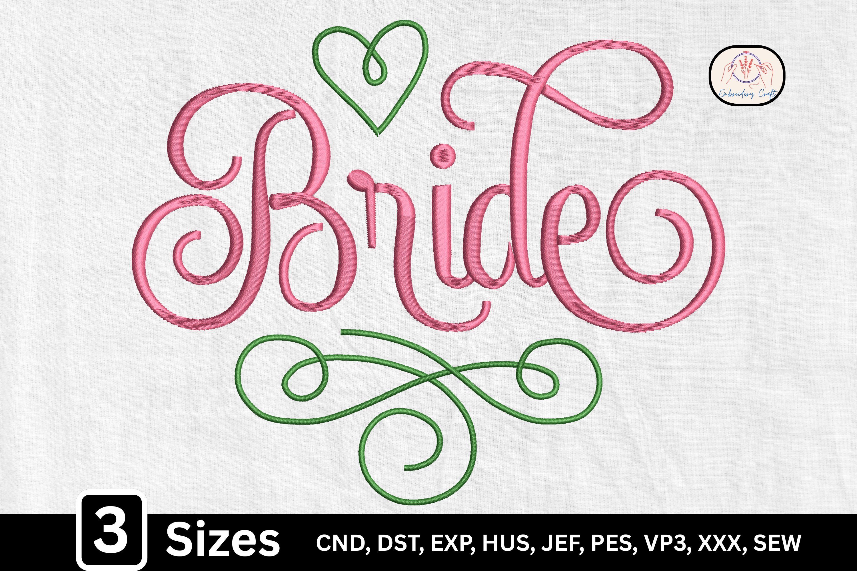 Elegant Wedding Script Heart Bride