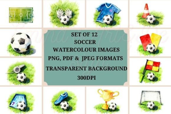Football Watercolor Clipart