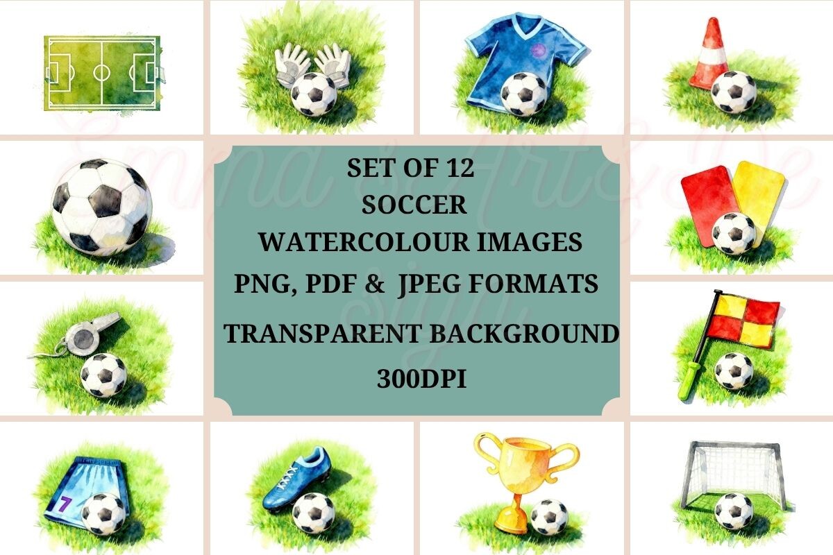 Football Watercolor Clipart