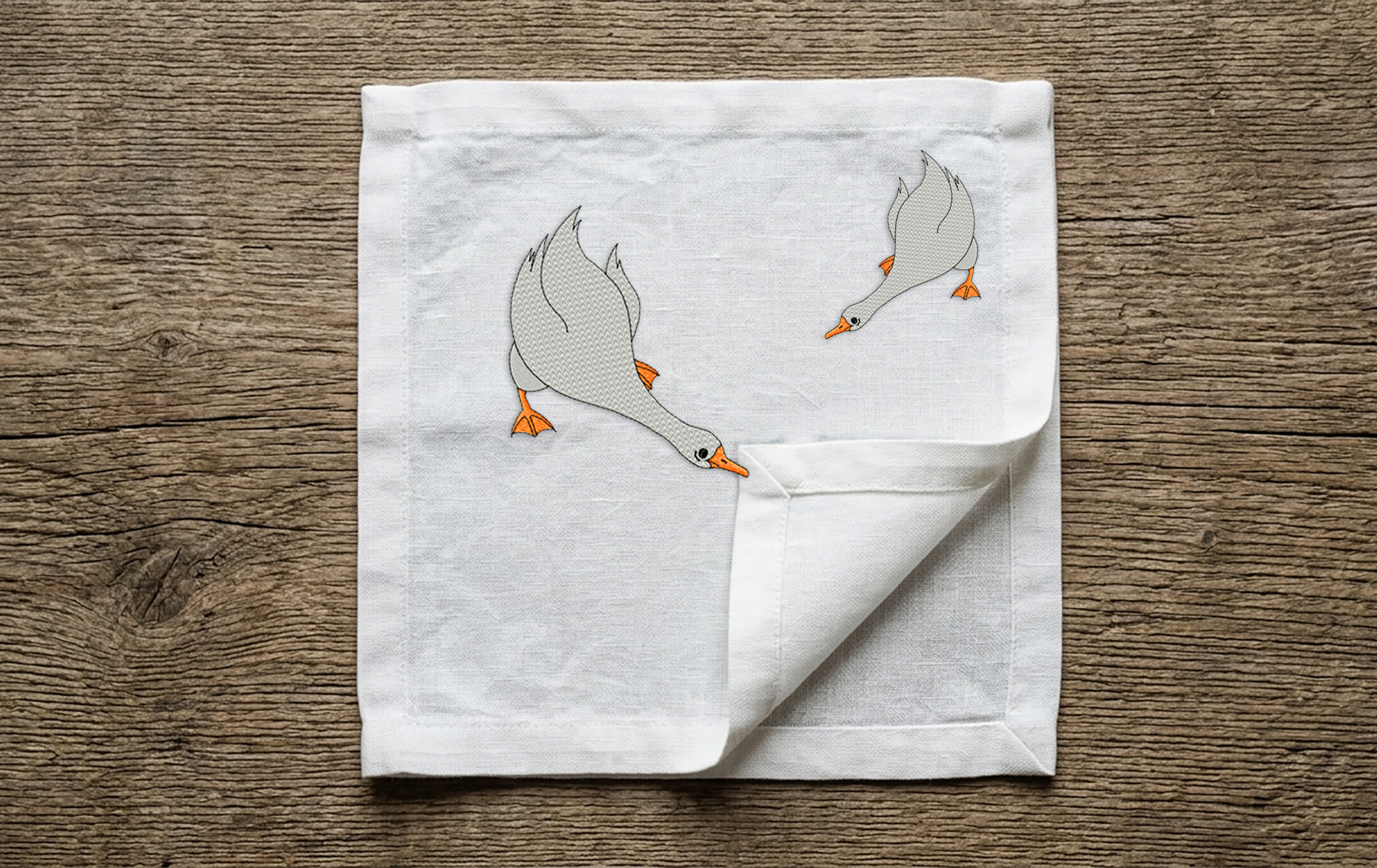 Funny Geese Machine Embroidery Design
