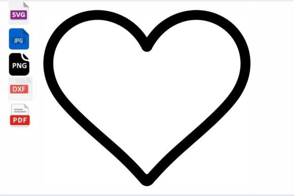 Heart Outline SVG PNG DXF PDF Files Graphic Crafts By mhrana730