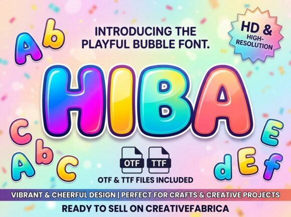 Preview specimen of Hiba decorative font