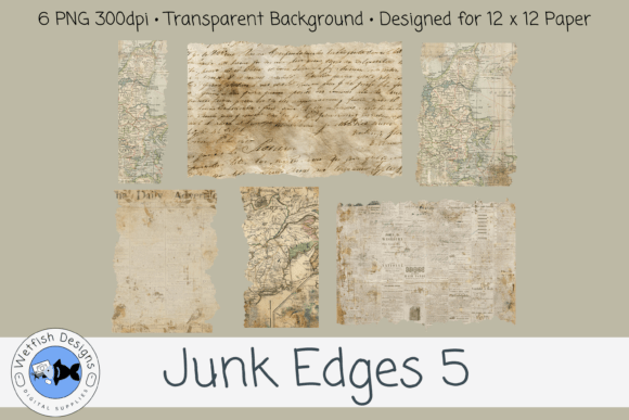 Junk Edges PNG Edges 5 Graphic Decorative Elements By Wetfish Designs