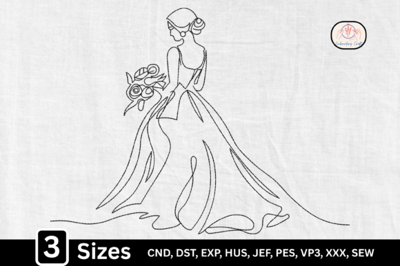 Minimalist Line Art Bride Girl