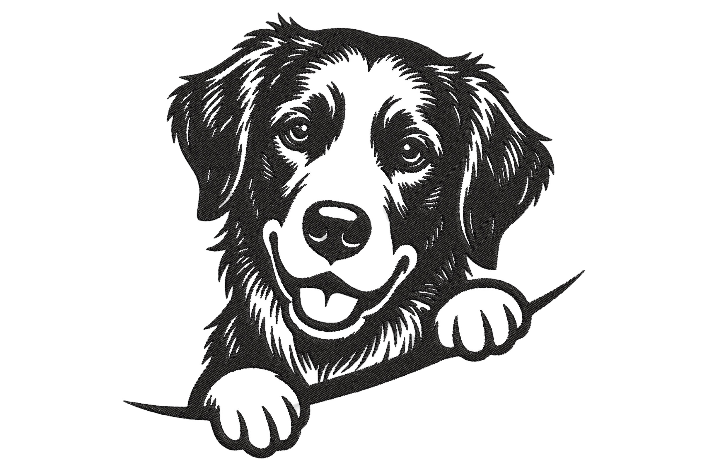 Peeking Dog Embroidery Design