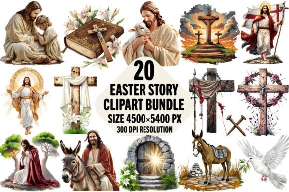 Religious Easter Story Watercolor Sublim