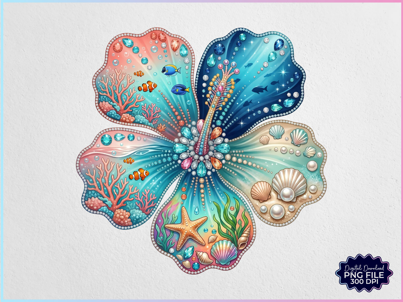 Rhinestone Summer Beach Tropical PNG Graphic by Creative Community ...