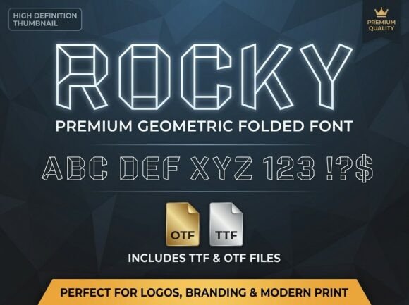 Rocky Font PNG with transparent background - Preview 1