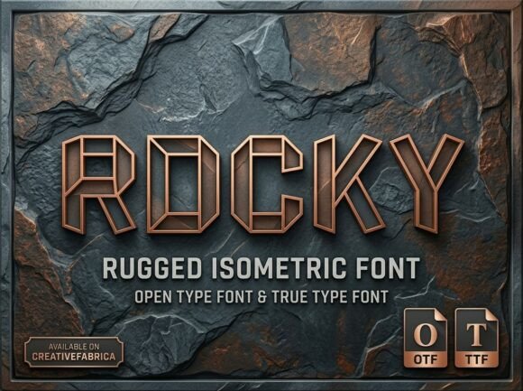 Rocky Font PNG with transparent background - Preview 2
