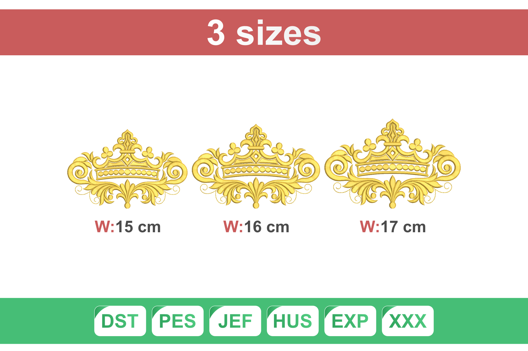 Royal Crown Embroidery Design