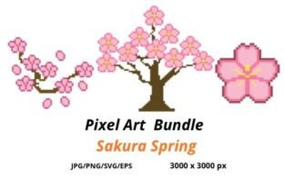 Sakura Spring Pixel Art Graphic by nirnalensi11 · Creative Fabrica