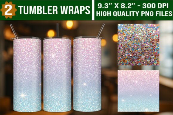 Sparkle Seamless 20oz Tumbler Wraps Set