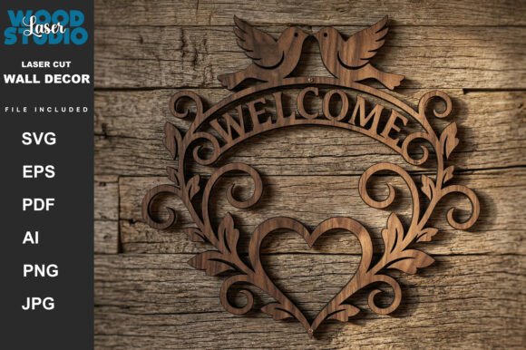 Welcome Sign Laser Cut SVG Laser Cutting By Laser Wood Studio