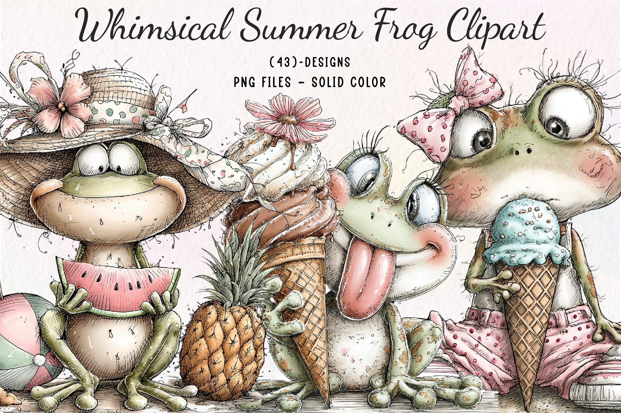 Whimsical Summer Frog Clipart Graphic by Dreamshop · Creative Fabrica