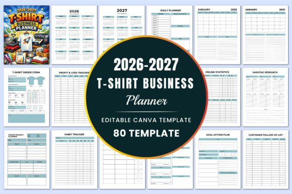 2026–2027 T-Shirt Business Planner KDP