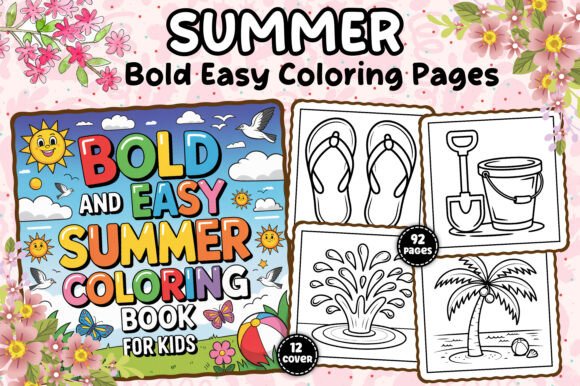 Bold and Easy Summer Coloring Pages