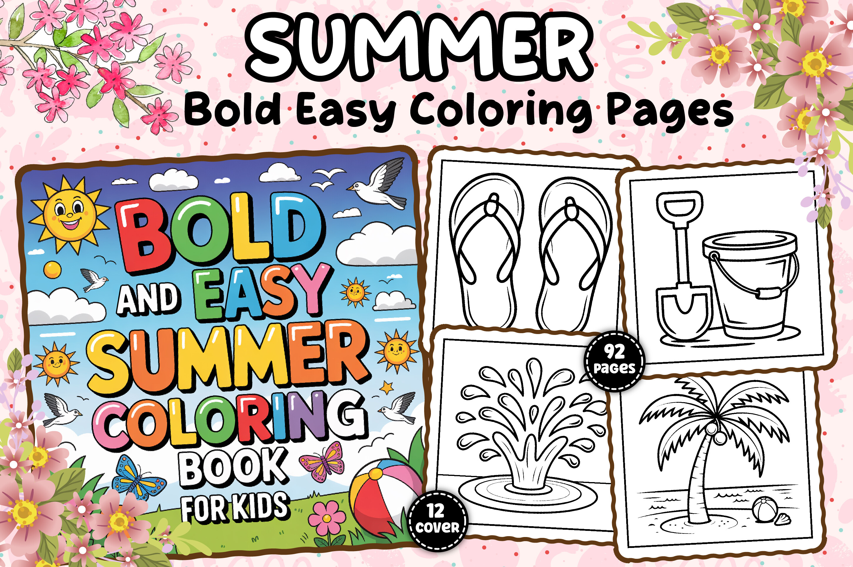 Bold and Easy Summer Coloring Pages