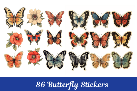 Butterfly Floral Stickers
