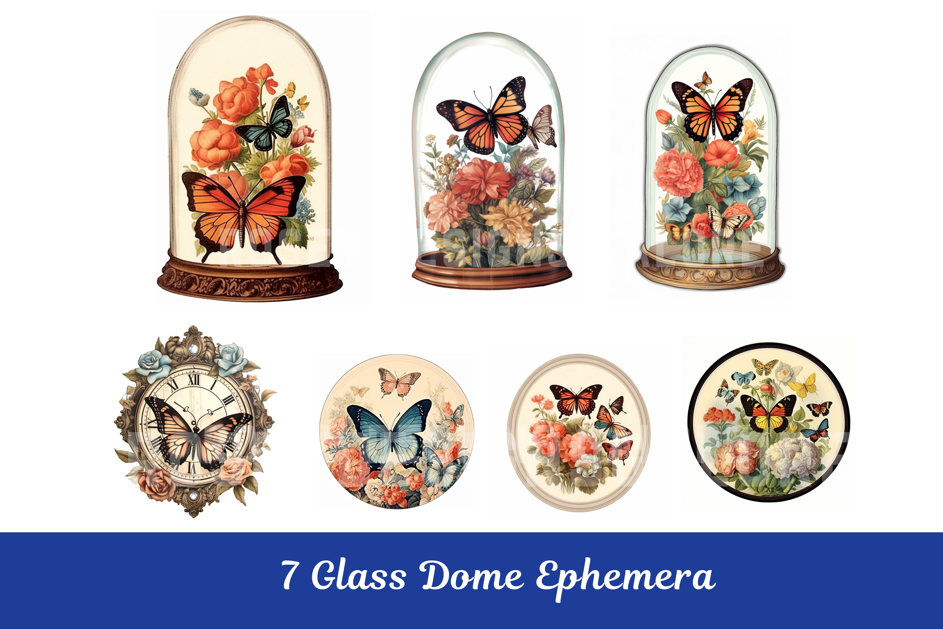Butterfly Globe Ephemera Stickers