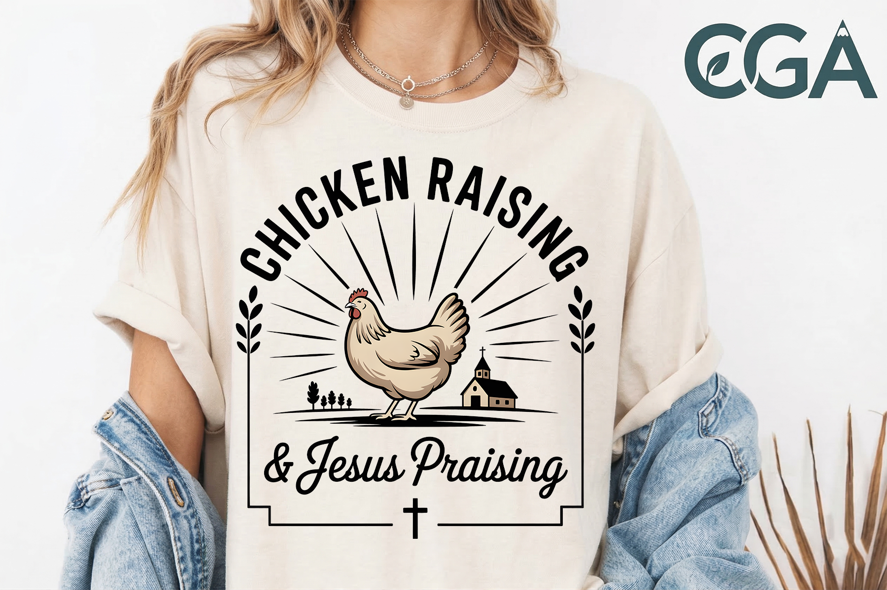 Chicken Raising Jesus Praising PNG Graphic by cookgraphicart · Creative ...