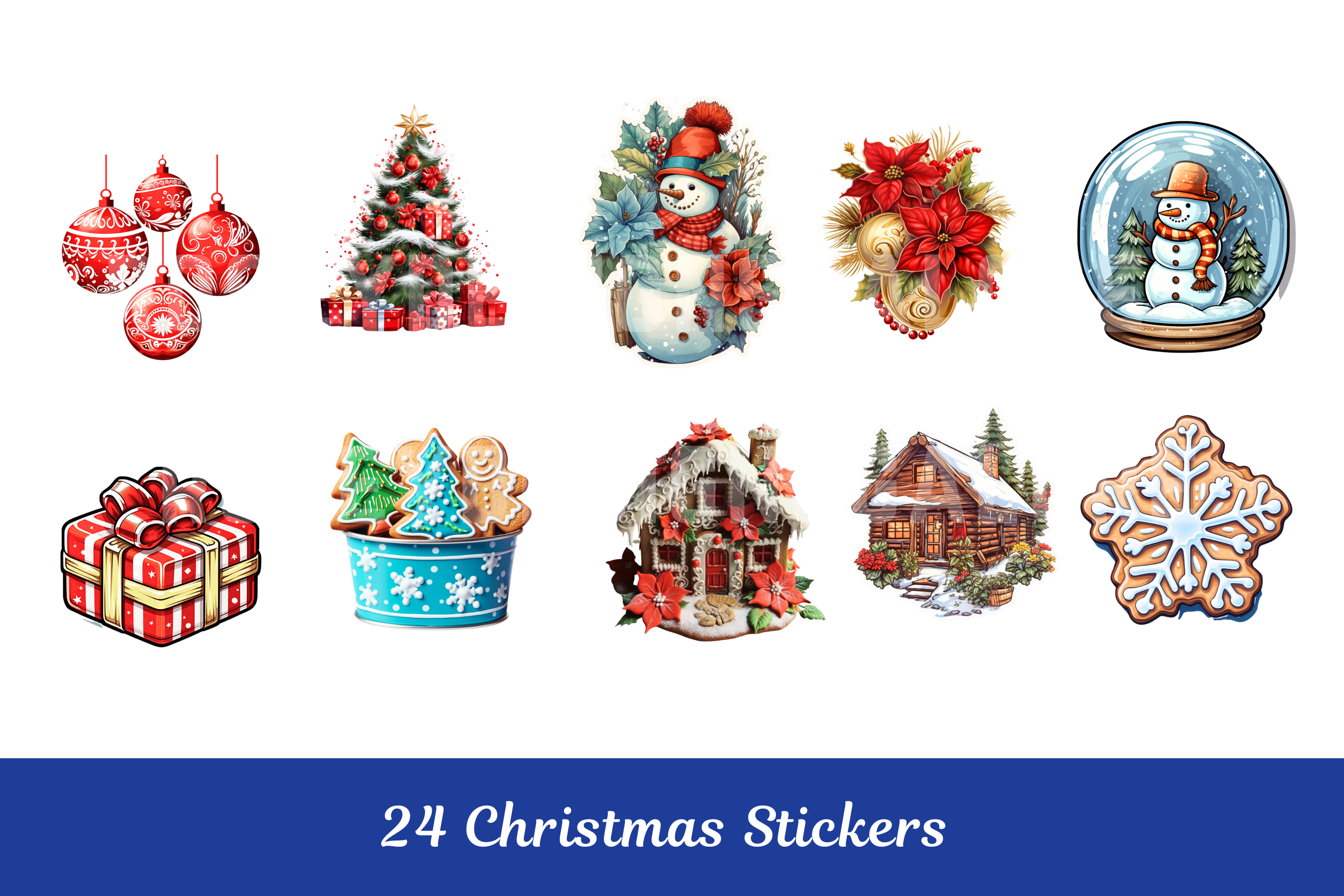 Christmas Stickers Tree Gift Cookies