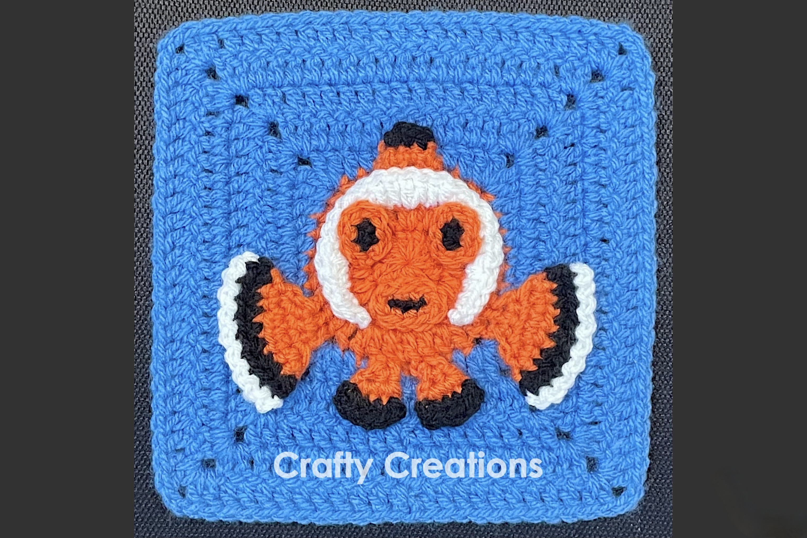 Clownfish Granny Square Crochet Pattern
