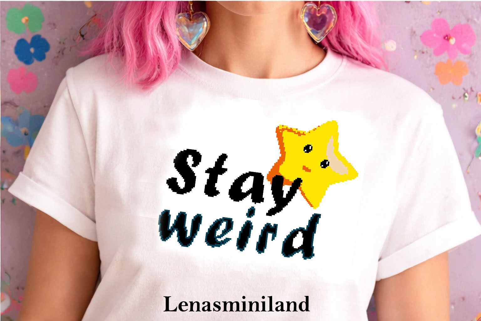 Cross Stitch Stay Weird Star Pattern Diy