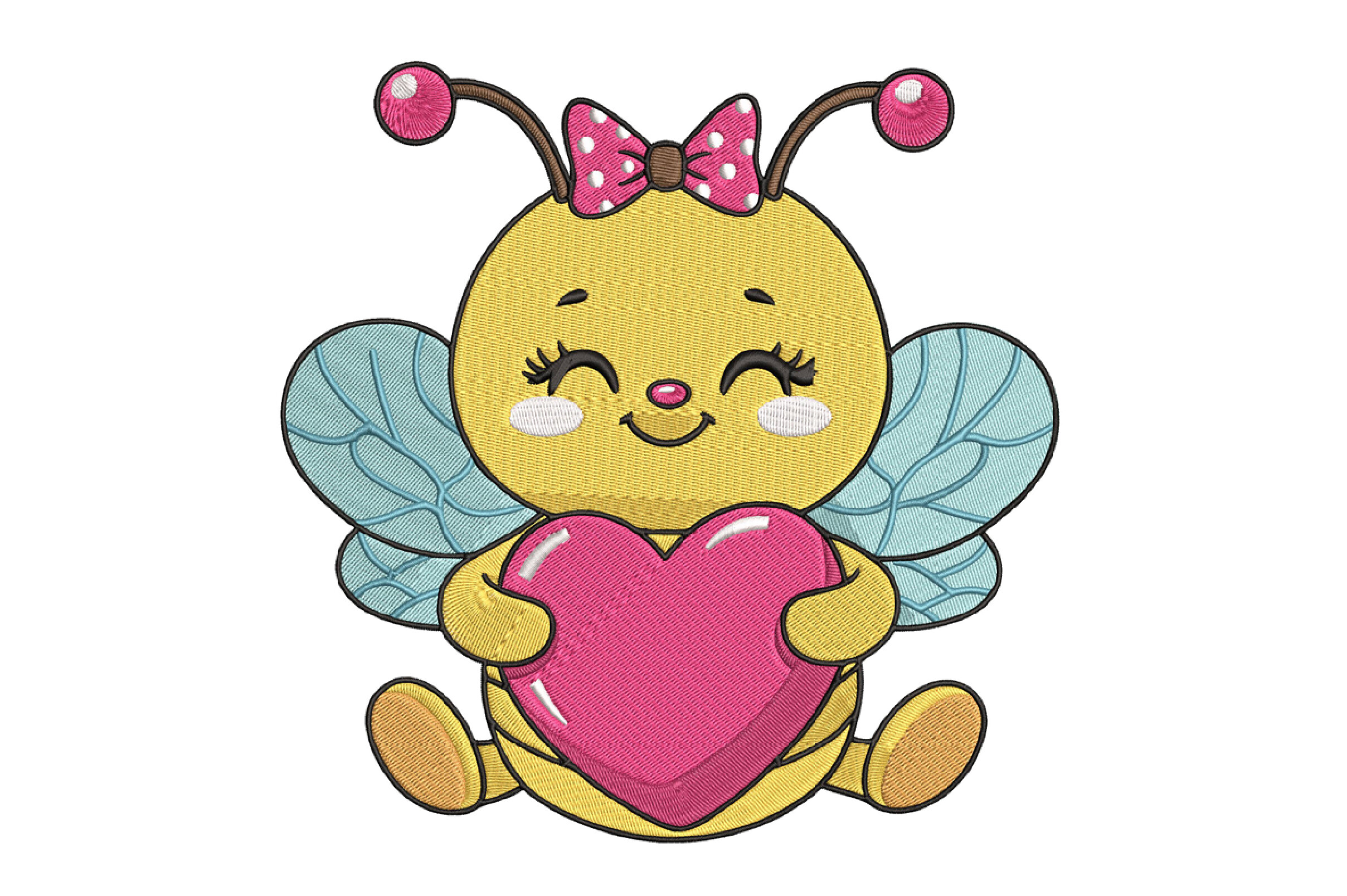 Cute Bee Embroidery Design