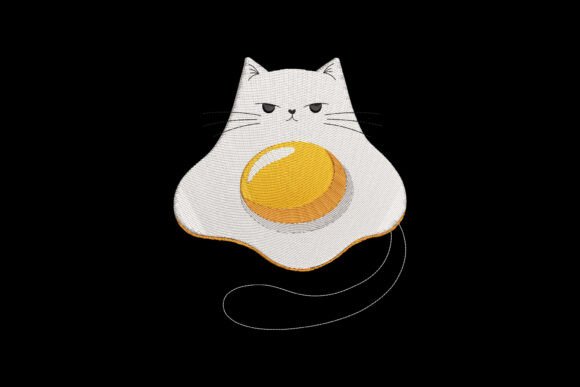 Funny Cat and Fried Egg