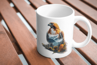 Hawk Portrait Misty Forest Sublimation Graphic by Murmeo Designs ...