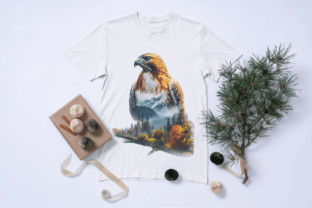 Hawk Portrait Misty Forest Sublimation Graphic by Murmeo Designs ...