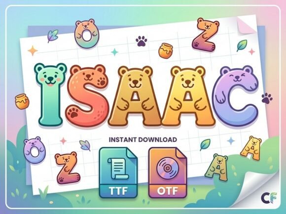 Preview specimen of Isaac decorative font