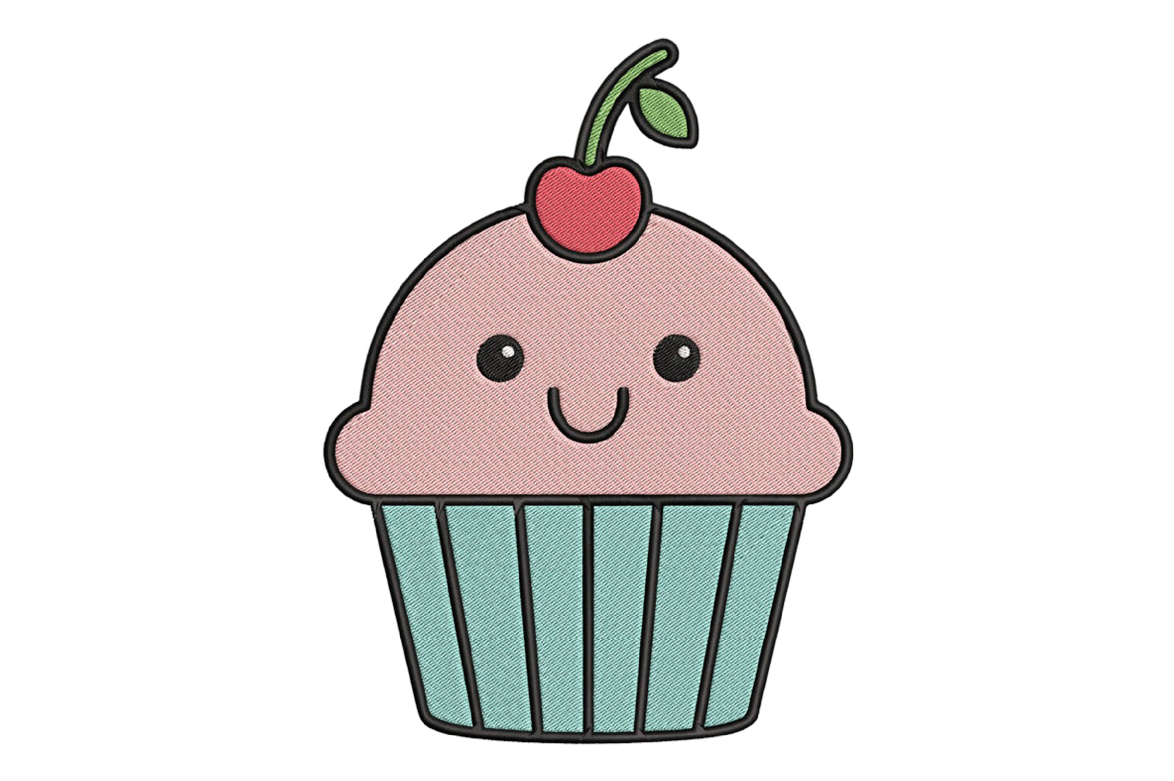 Kawaii Cupcake Embroidery Design