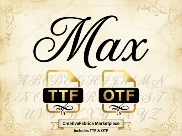 Max Font PNG with transparent background - Preview 2