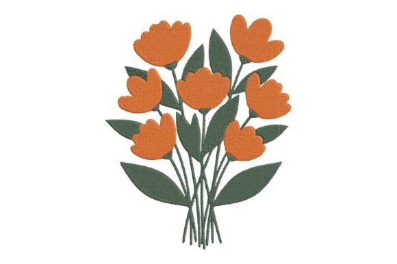 Minimalist Tulip Flower Embroidery 