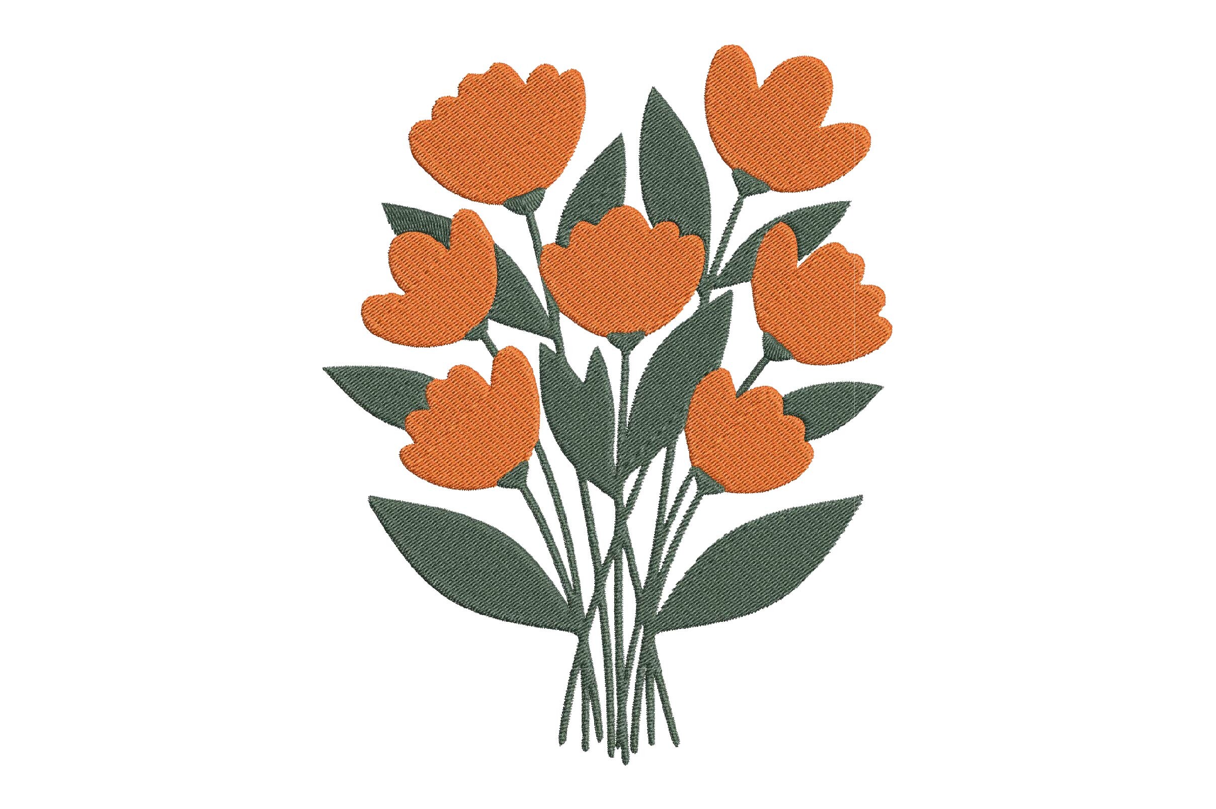 Minimalist Tulip Flower Embroidery 