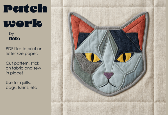 Patch Work Cat for Quilting Projects