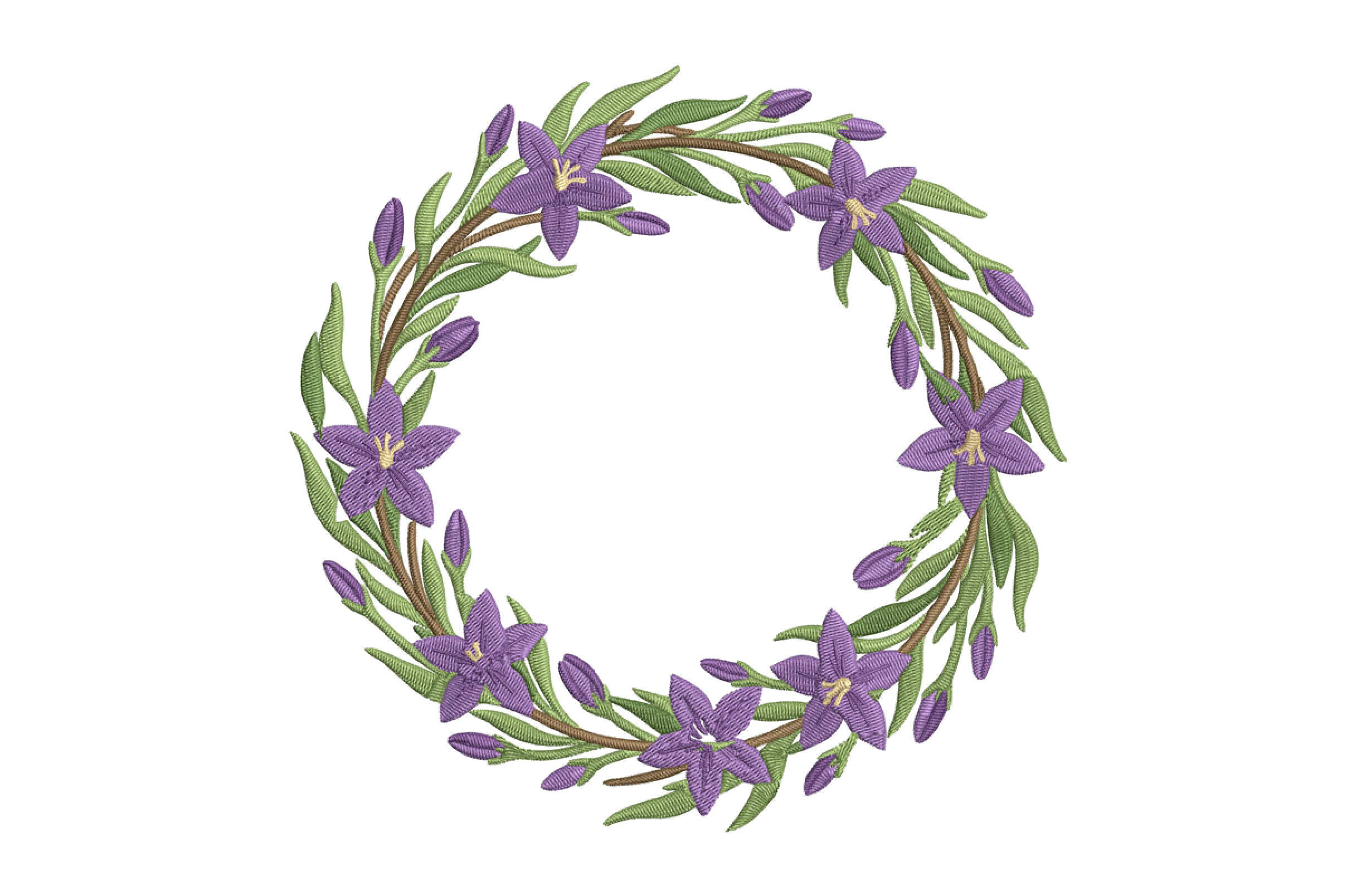 Periwinkle Flower Embroidery Design