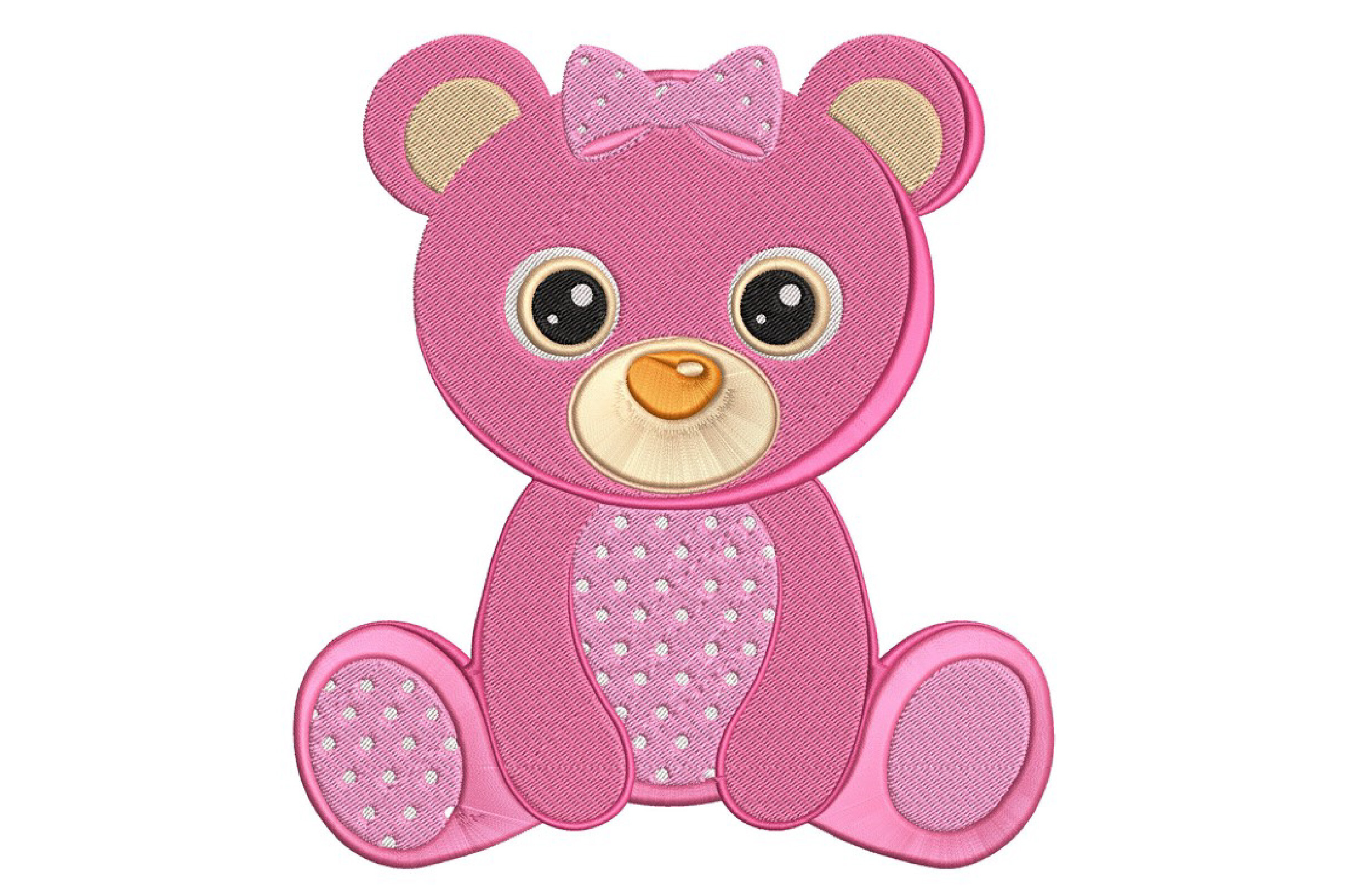 Pink Teddy Bear Embroidery Design