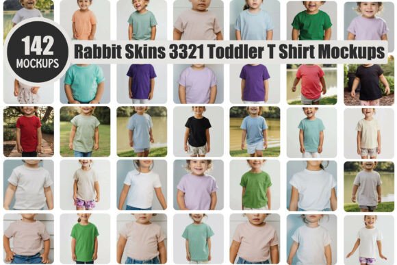 Rabbit Skins 3321 Toddler T-Shirt Mockup Gráfico Modelos de Produtos Por MocksStudio