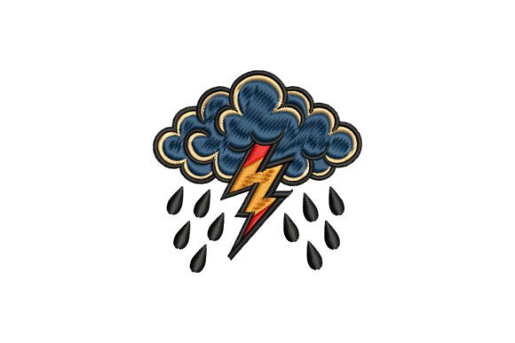 Storm Cloud with Lightning and Rain