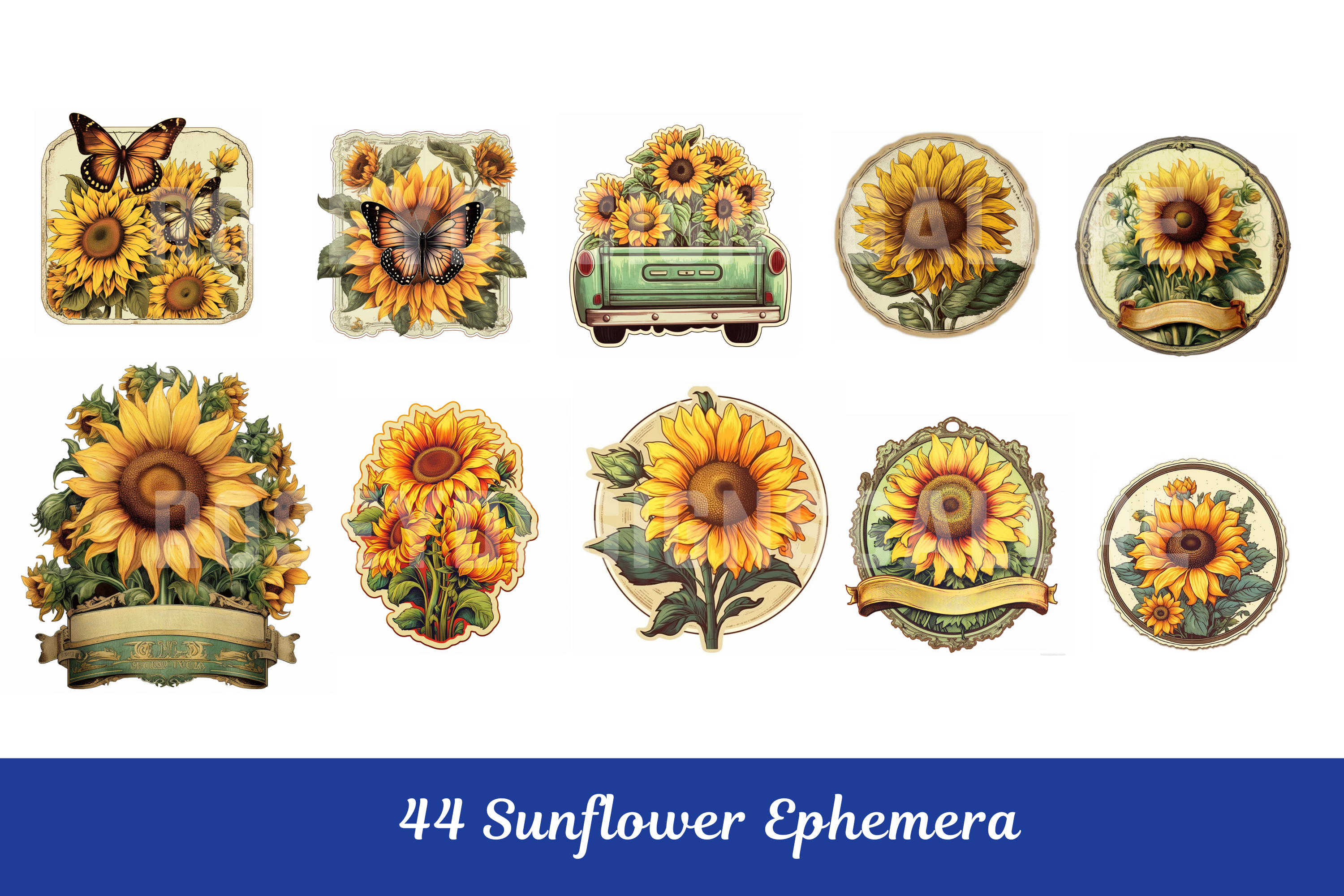 Sunflowers Ephemera Journal Scrapbook